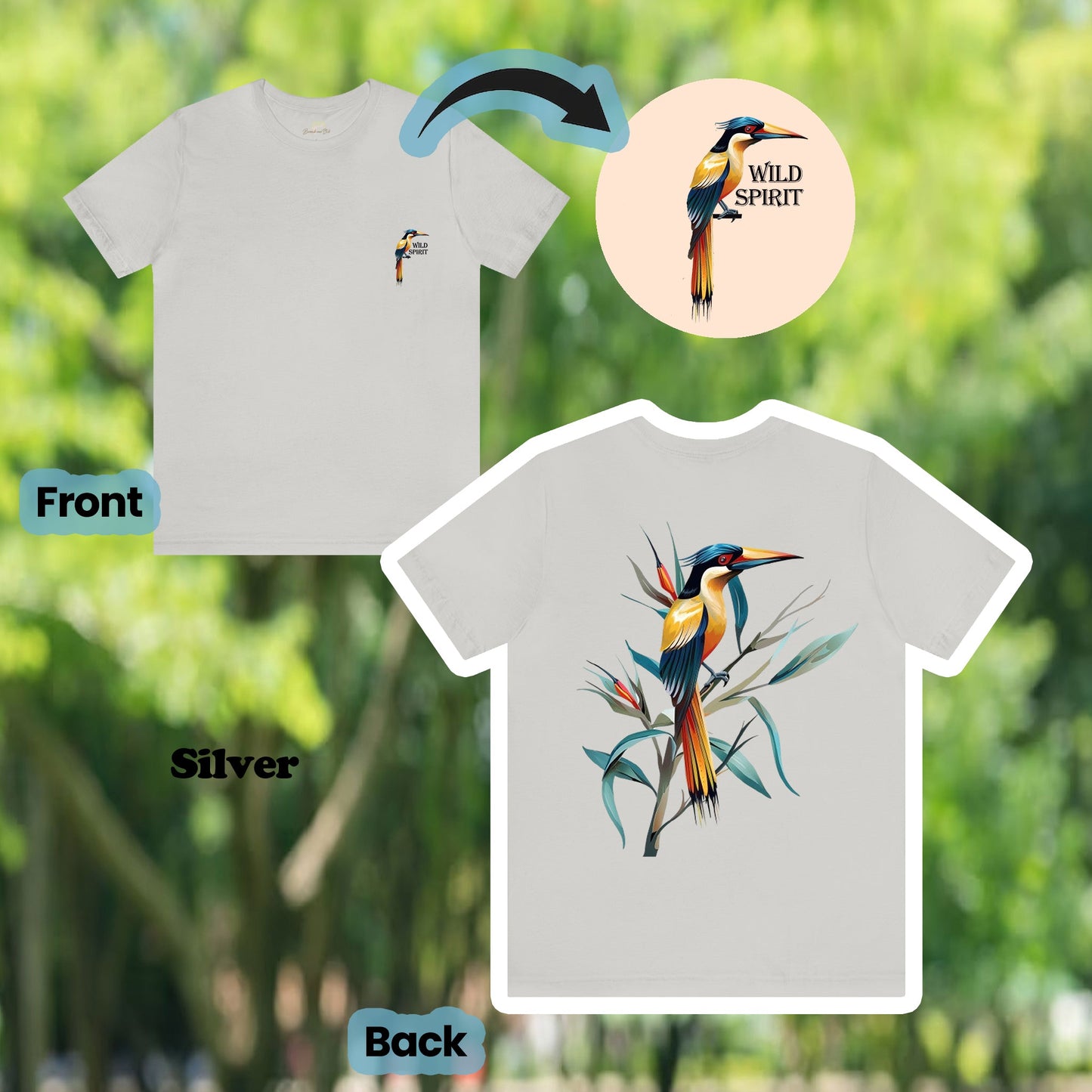 Wild Spirit Tropical Bird 2-Sided Unisex Tee | Branch and Stick Branch and Stick