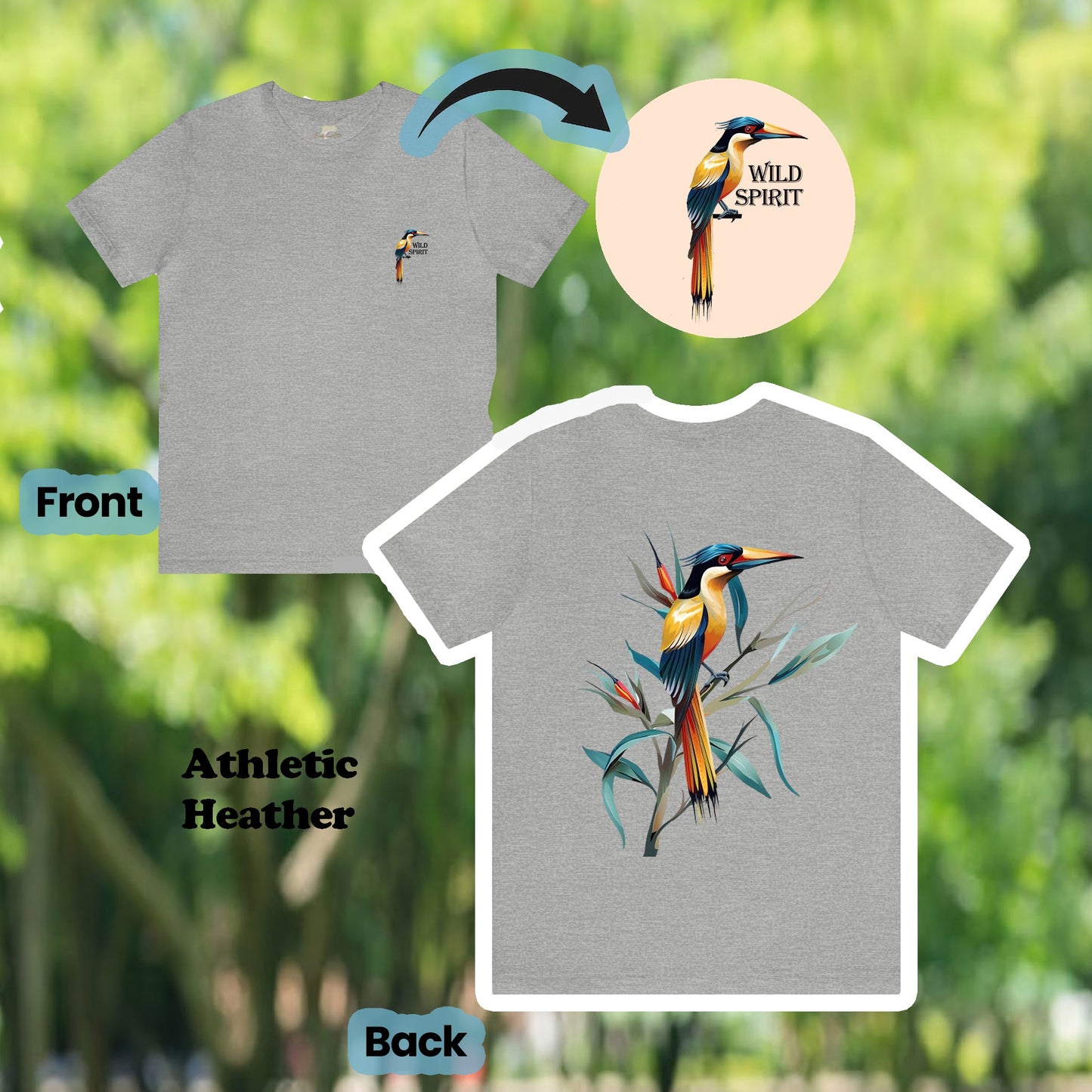 Wild Spirit Tropical Bird 2-Sided Unisex Tee | Branch and Stick Branch and Stick