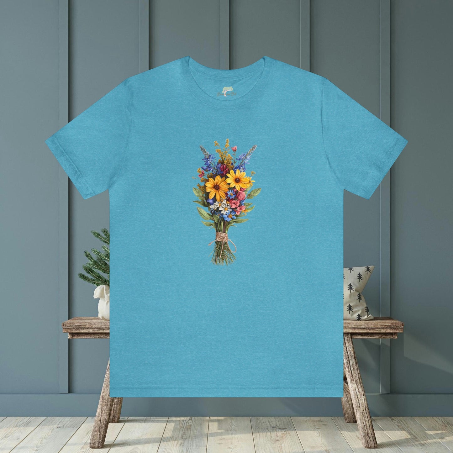 Wildflower Bundle Minimalistic Boho Design Unisex Tee | Branch and Stick Branch and Stick