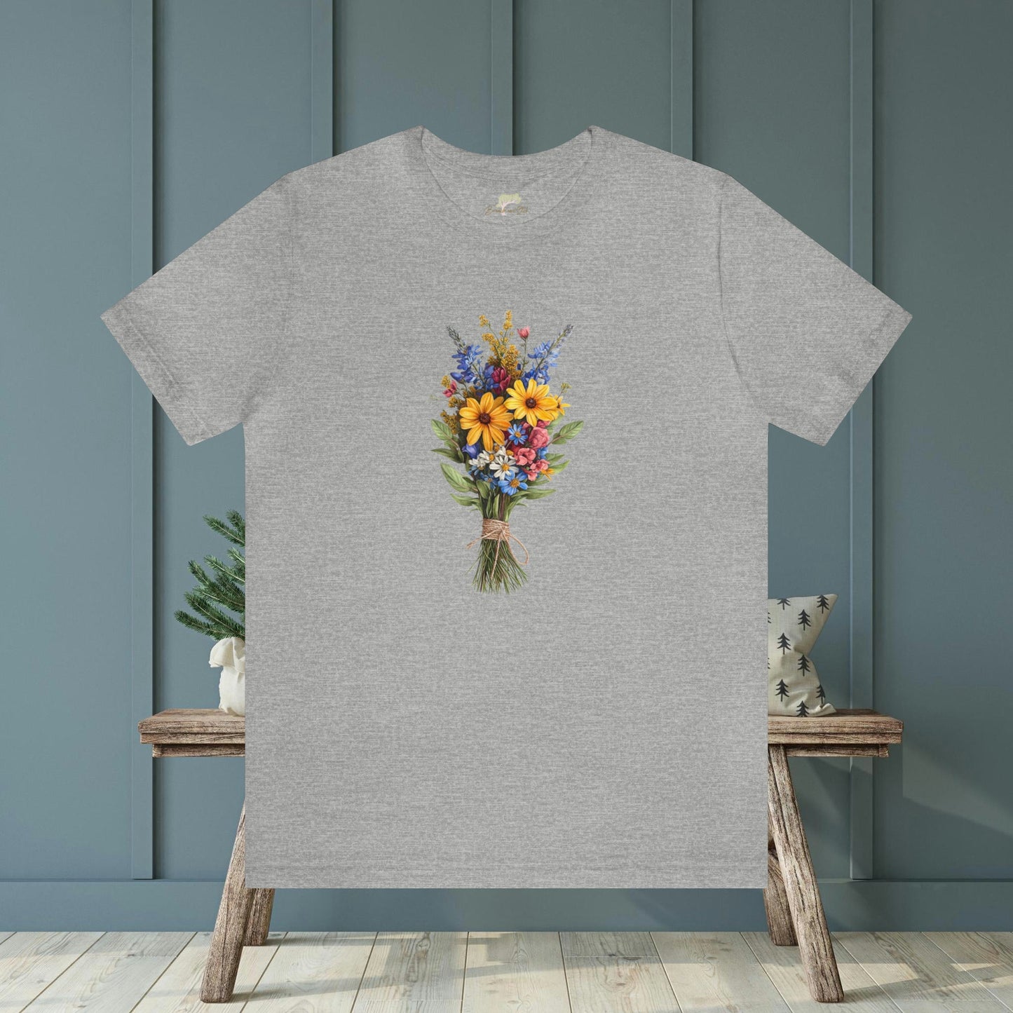 Wildflower Bundle Minimalistic Boho Design Unisex Tee | Branch and Stick Branch and Stick