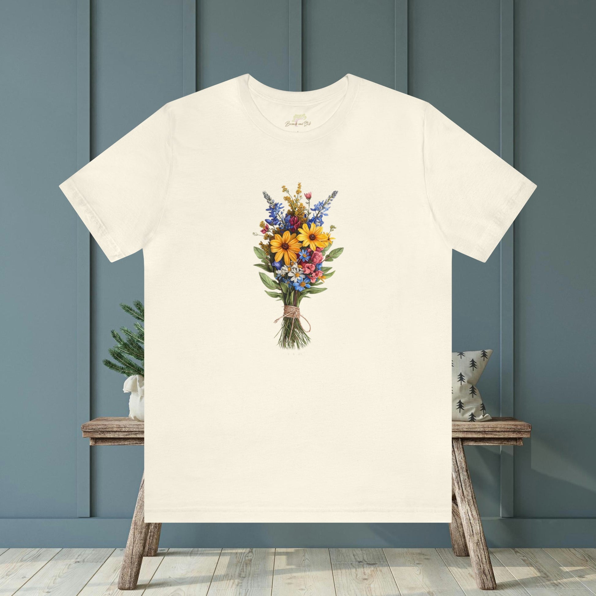 Wildflower Bundle Minimalistic Boho Design Unisex Tee | Branch and Stick Branch and Stick