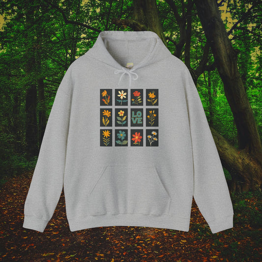 Wildflower Folk Art Design Hoodie | Nature-Inspired Apparel - Branch and Stick Branch and Stick