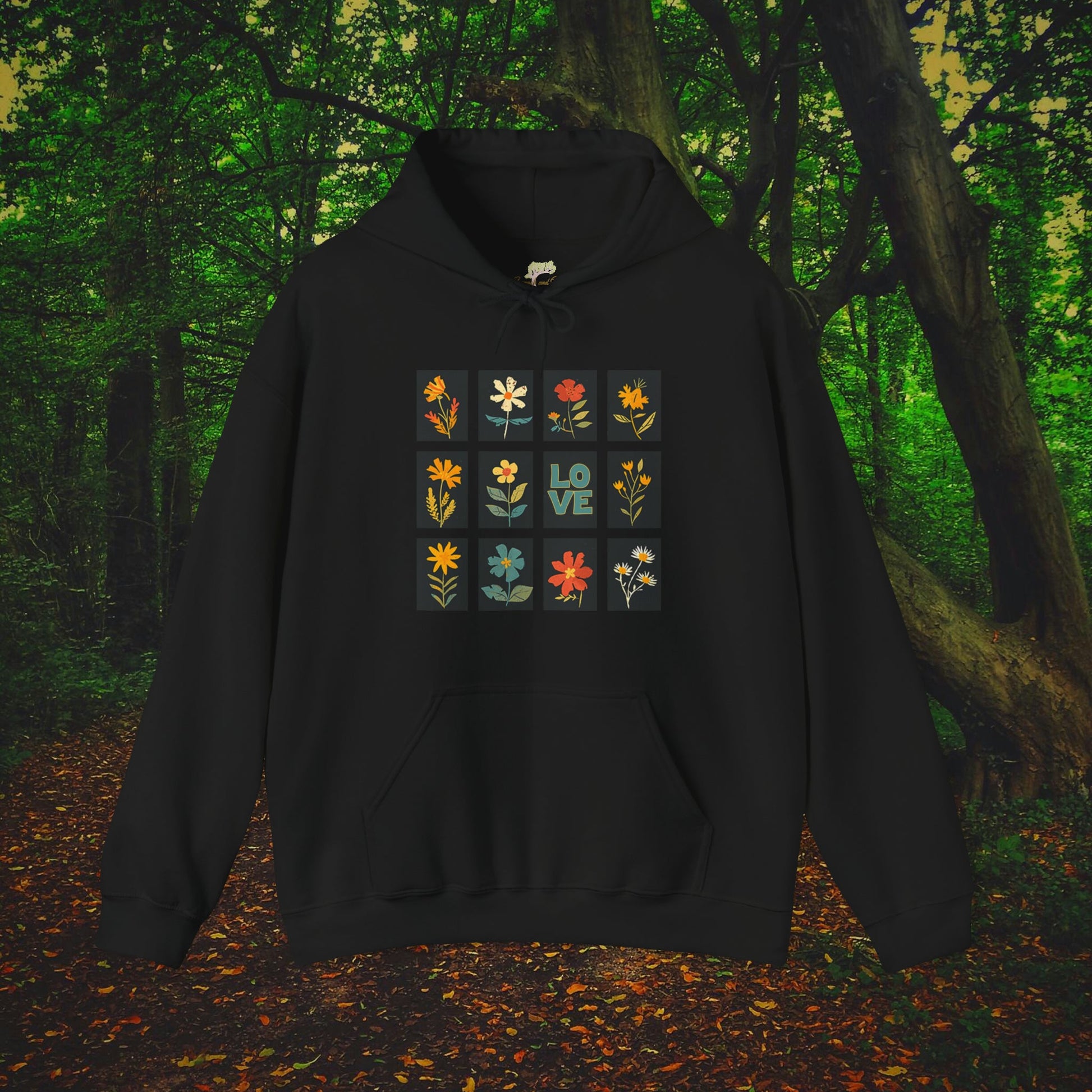 Wildflower Folk Art Design Hoodie | Nature-Inspired Apparel - Branch and Stick Branch and Stick