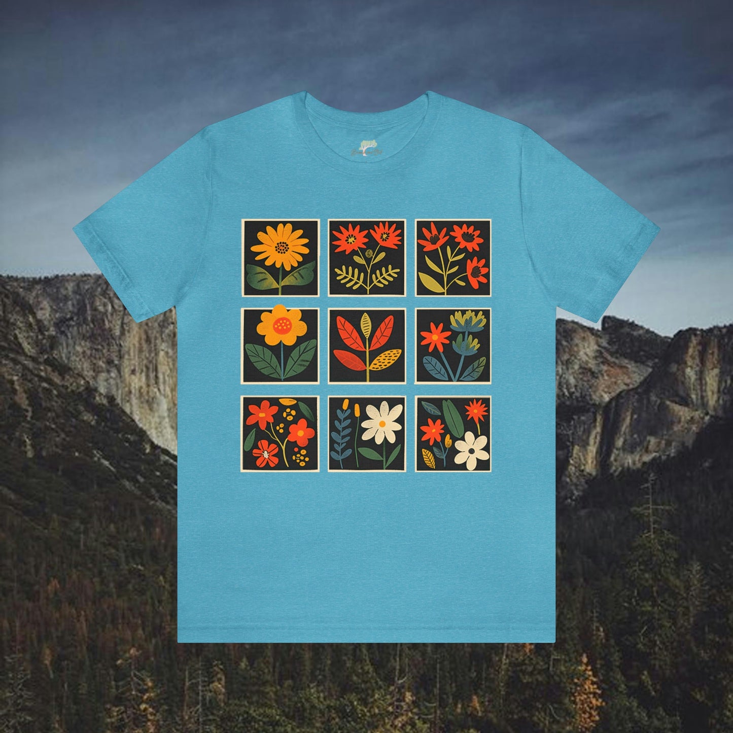 Wildflower Folk Art Design Unisex T-Shirt | Nature-Inspired Apparel - Branch and Stick Branch and Stick