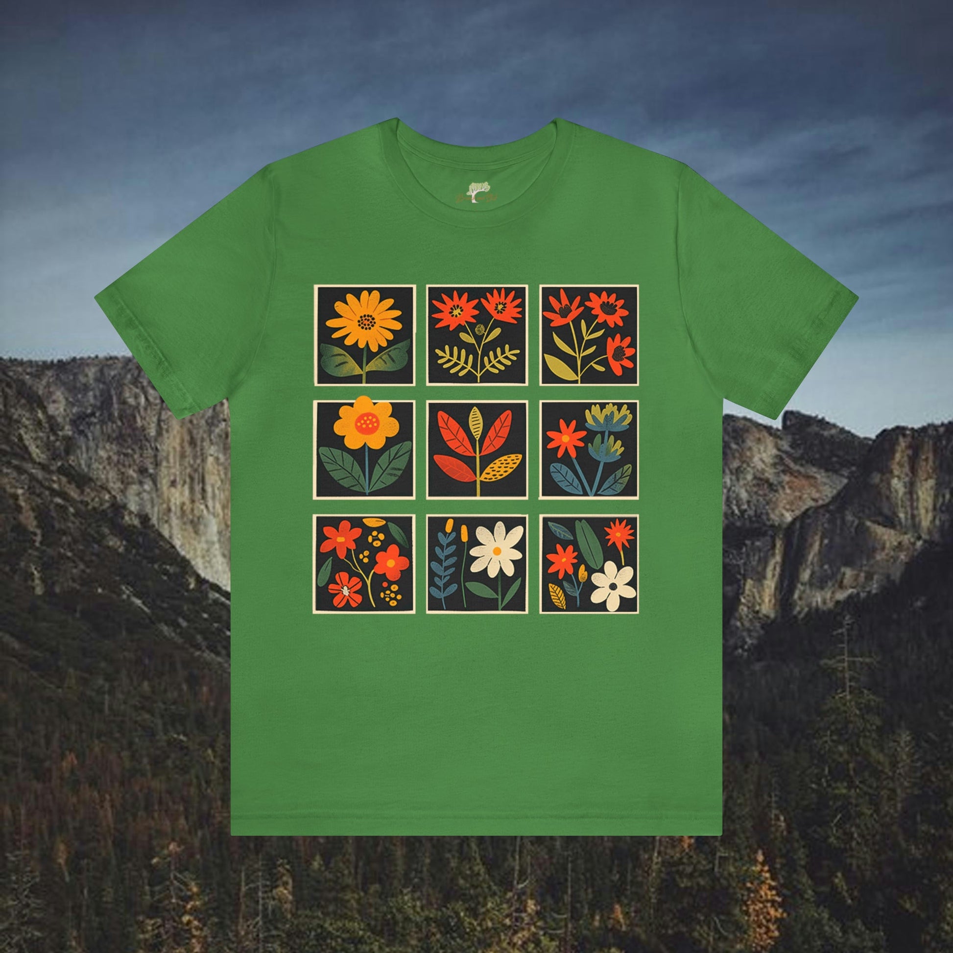 Wildflower Folk Art Design Unisex T-Shirt | Nature-Inspired Apparel - Branch and Stick Branch and Stick