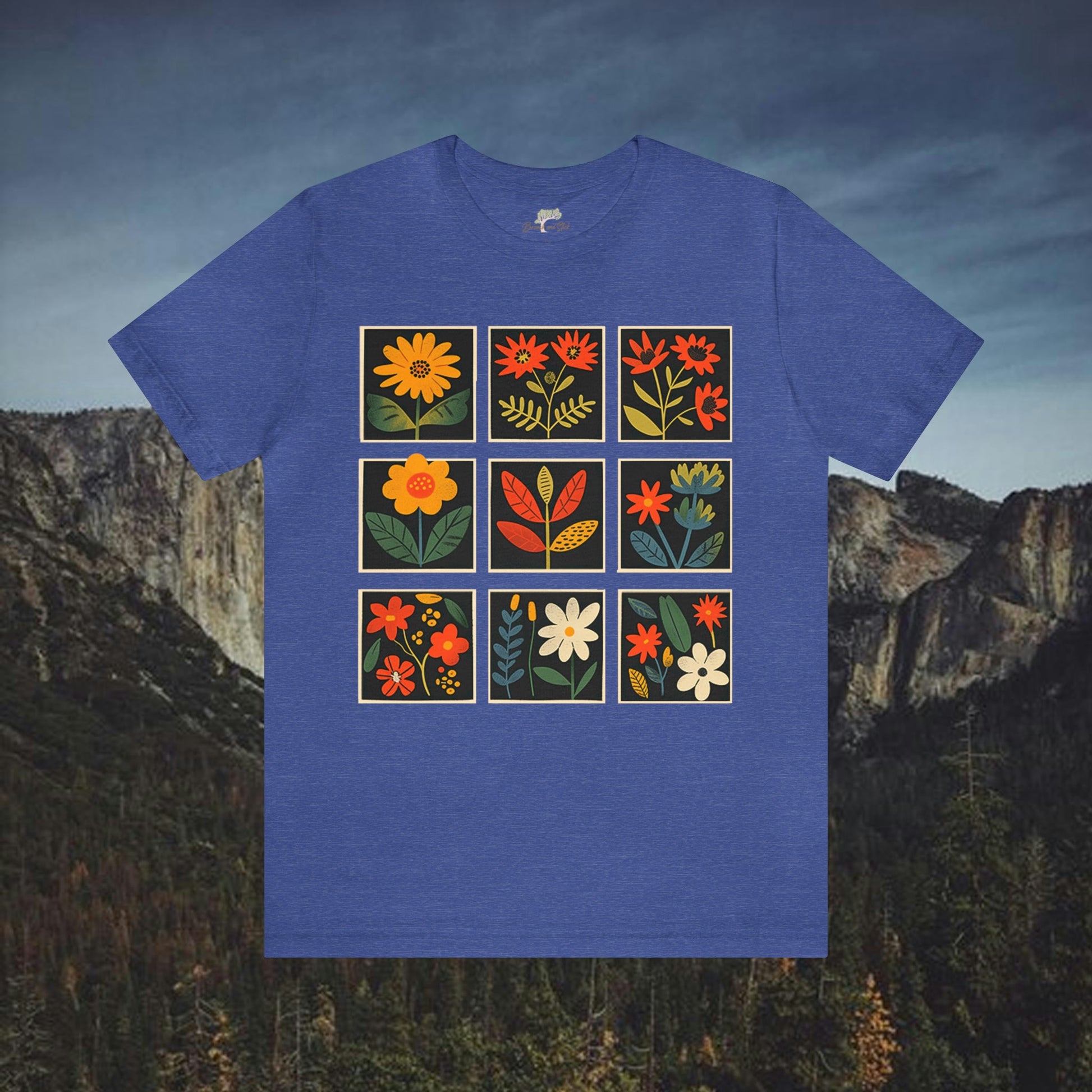 Wildflower Folk Art Design Unisex T-Shirt | Nature-Inspired Apparel - Branch and Stick Branch and Stick