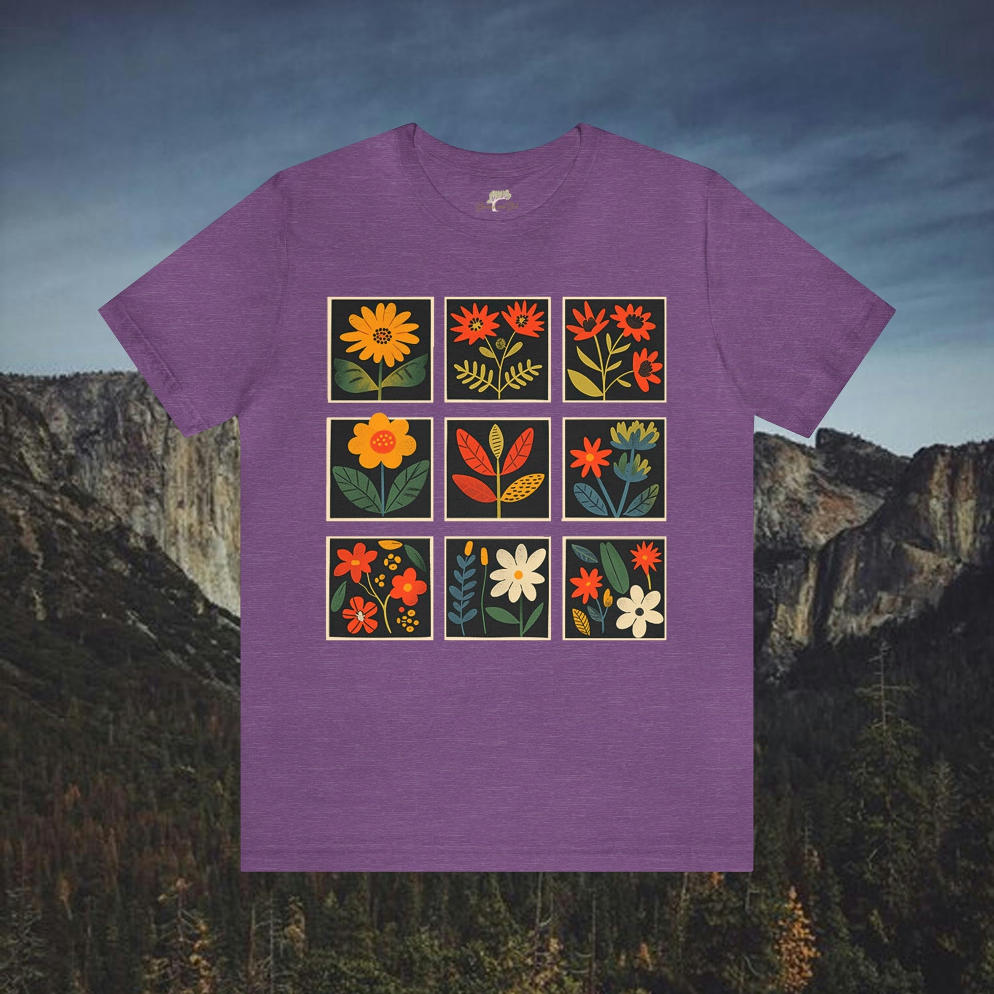 Wildflower Folk Art Design Unisex T-Shirt | Nature-Inspired Apparel - Branch and Stick Branch and Stick