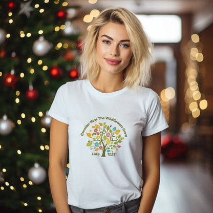 Wildflower and Tree Verse T-Shirt | Nature-Inspired Design - Branch and Stick Branch and Stick