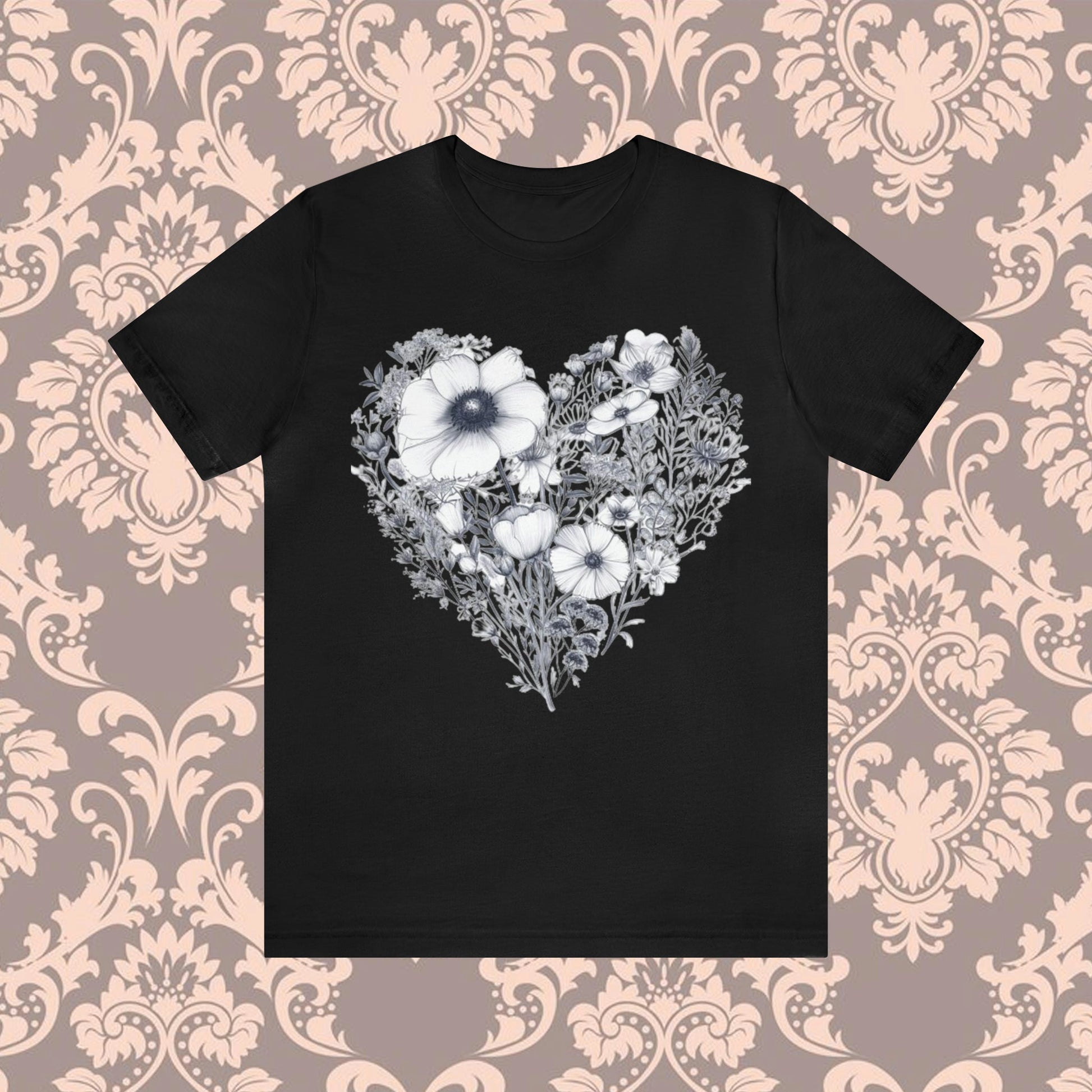 Wildflowers Heart Minimalistic Unisex Tee | Branch and Stick Branch and Stick