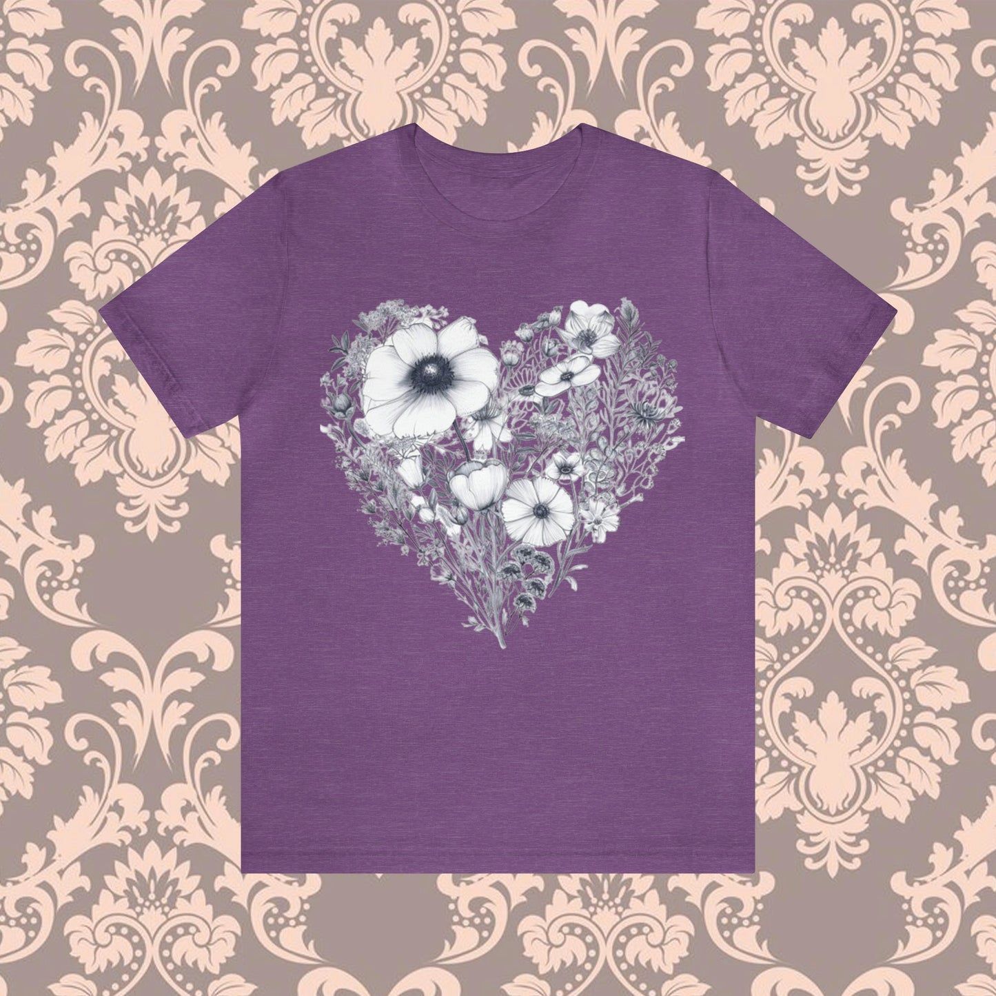 Wildflowers Heart Minimalistic Unisex Tee | Branch and Stick Branch and Stick