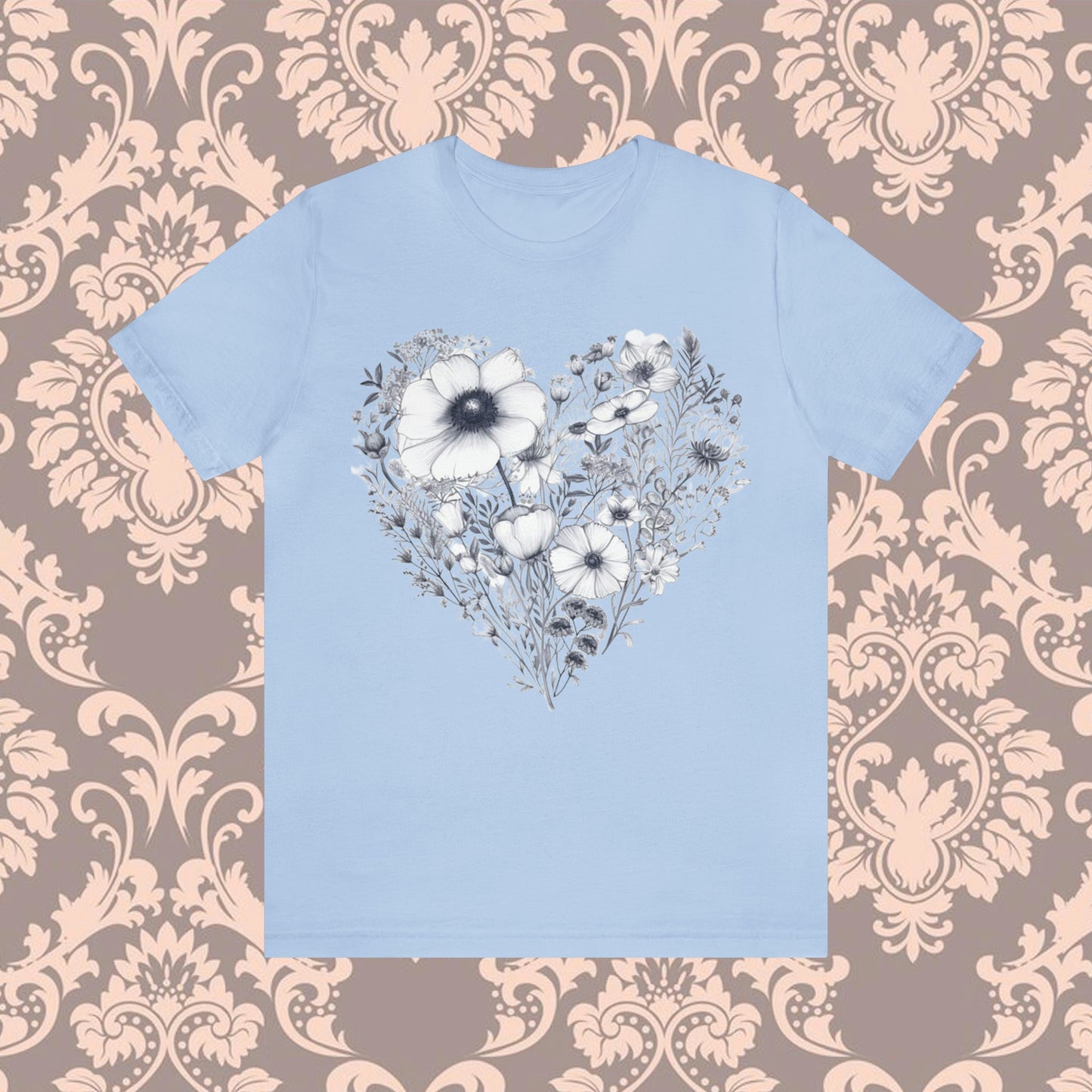 Wildflowers Heart Minimalistic Unisex Tee | Branch and Stick Branch and Stick