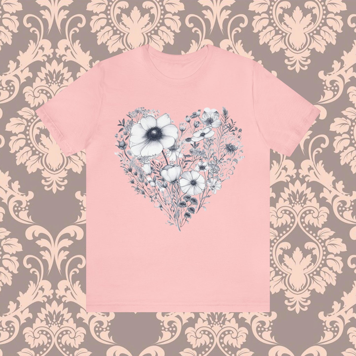 Wildflowers Heart Minimalistic Unisex Tee | Branch and Stick Branch and Stick