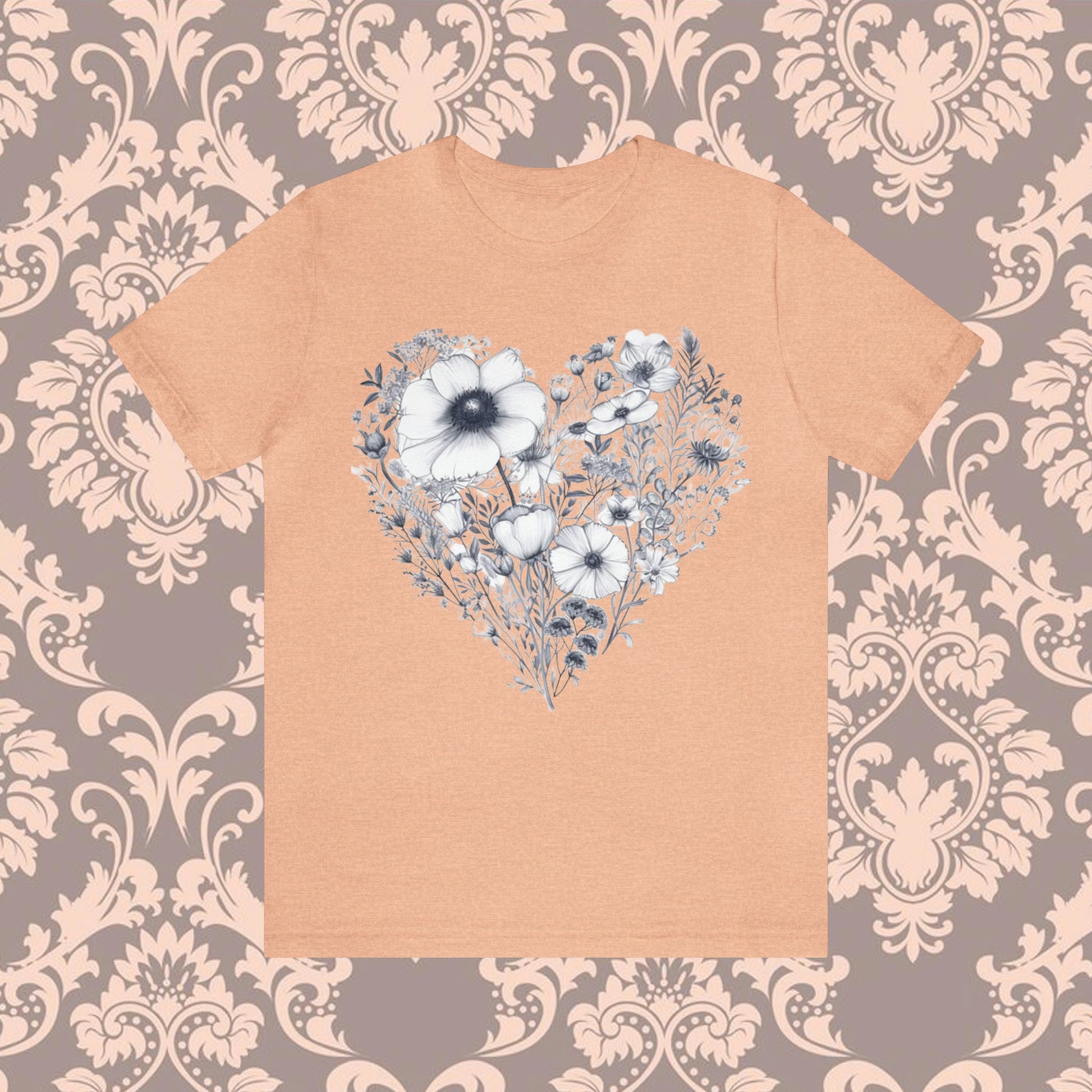 Wildflowers Heart Minimalistic Unisex Tee | Branch and Stick Branch and Stick