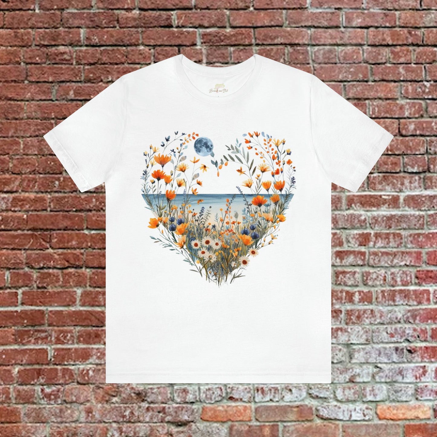 Wildflowers Heart Ocean Moon Unisex Tee | Branch and Stick Branch and Stick