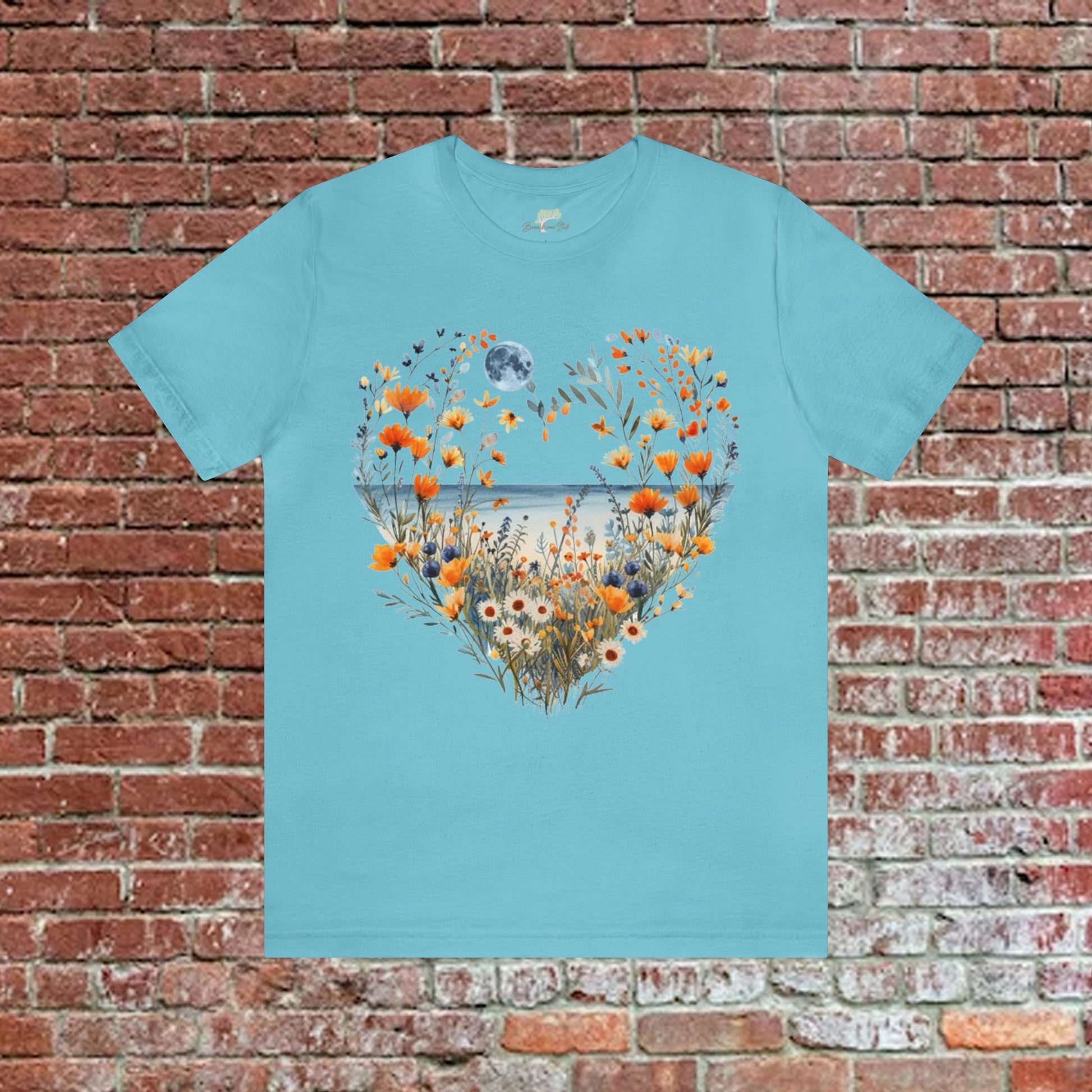 Wildflowers Heart Ocean Moon Unisex Tee | Branch and Stick Branch and Stick