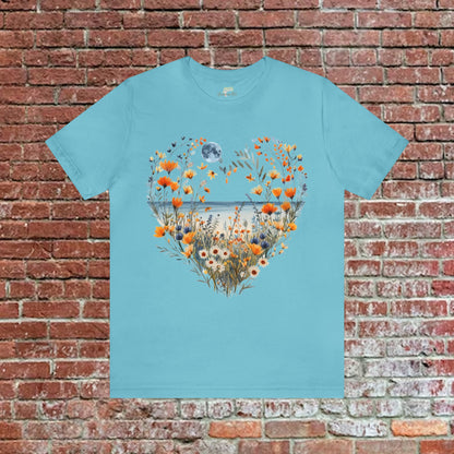 Wildflowers Heart Ocean Moon Unisex Tee | Branch and Stick Branch and Stick