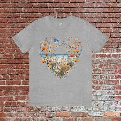 Wildflowers Heart Ocean Moon Unisex Tee | Branch and Stick Branch and Stick