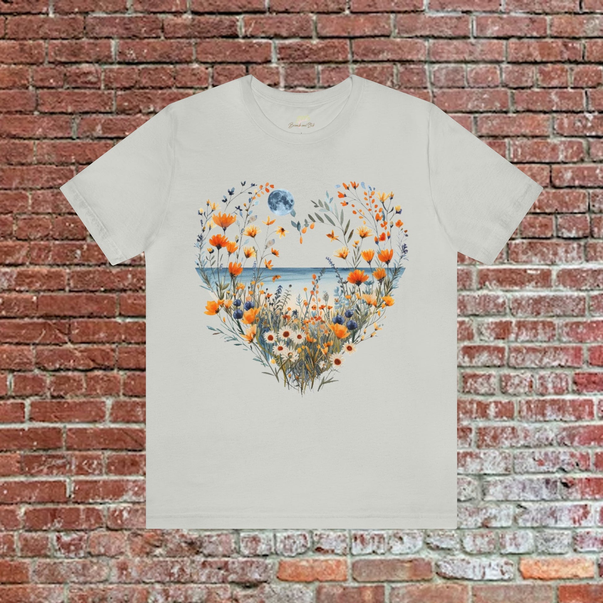 Wildflowers Heart Ocean Moon Unisex Tee | Branch and Stick Branch and Stick