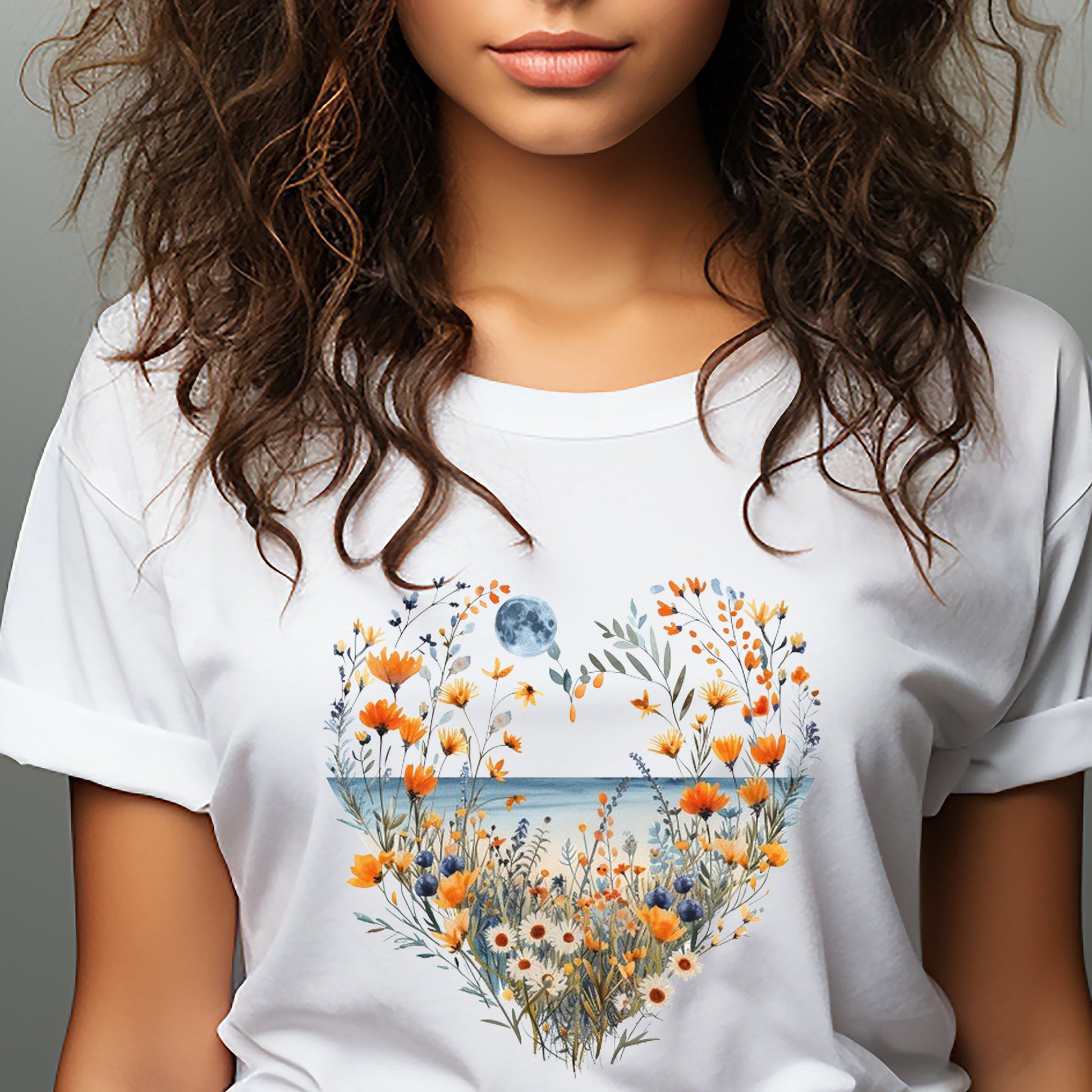 Wildflowers Heart Ocean Moon Unisex Tee | Branch and Stick Branch and Stick