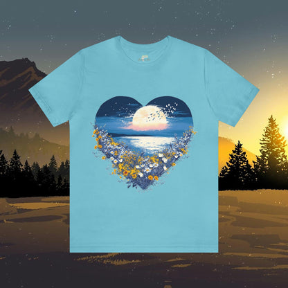 Wildflowers Heart Pattern Unisex Te-Shirt and Ocean / Moon | Branch and Stick Branch and Stick