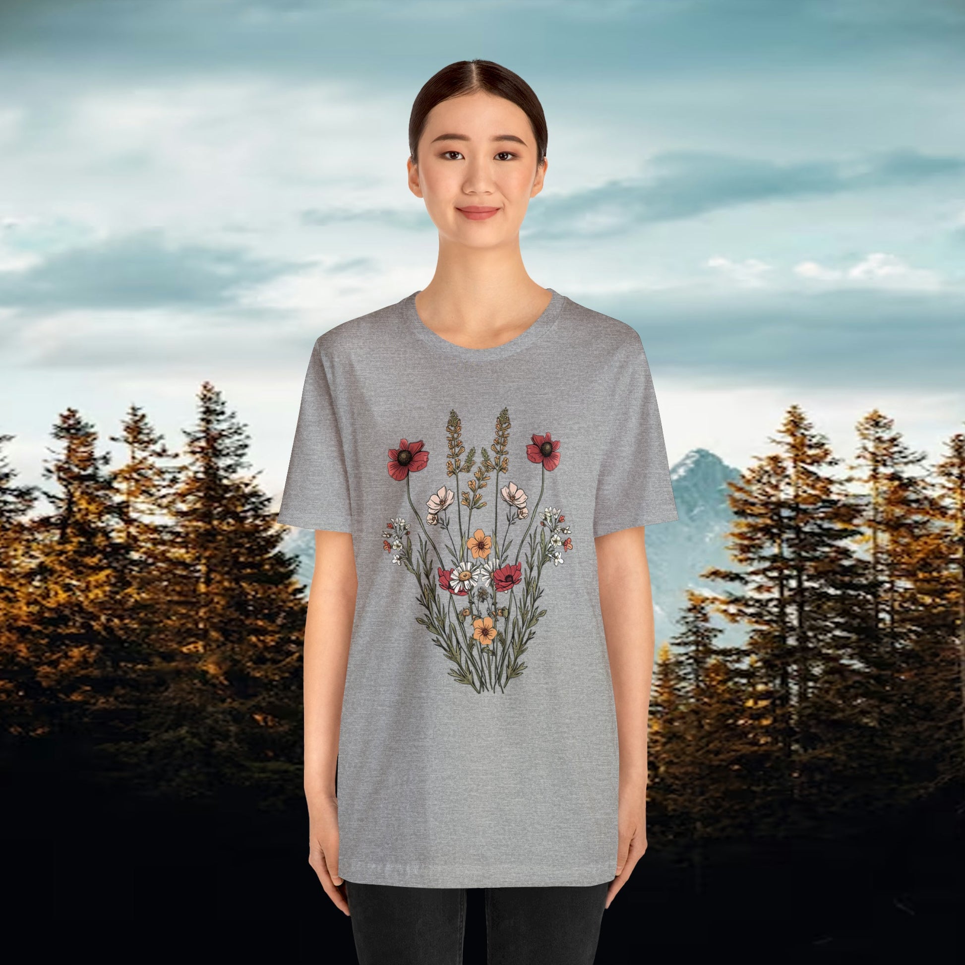 Wildflowers Minimalistic Soft T-Shirt | Effortlessly Stylish Branch and Stick