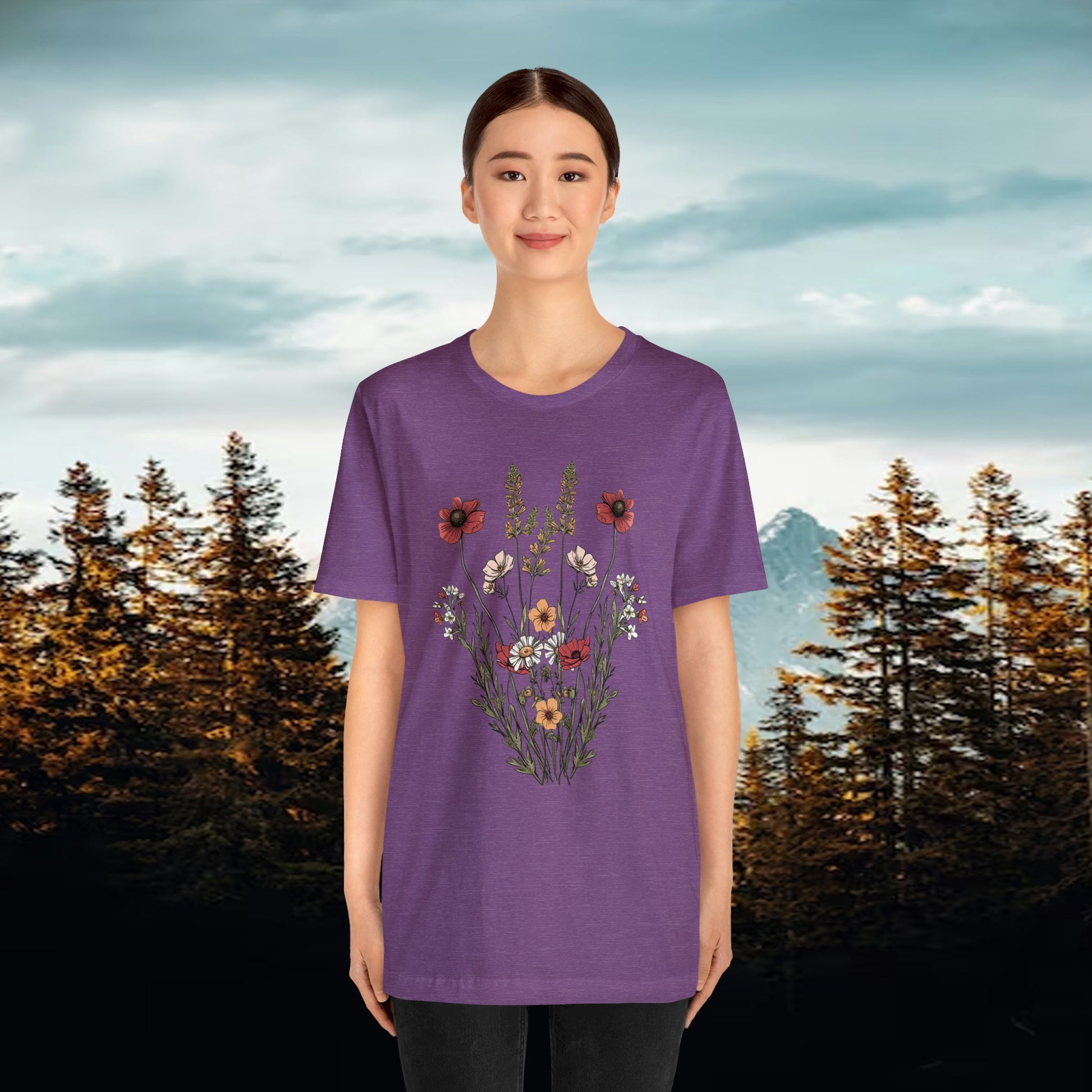 Wildflowers Minimalistic Soft T-Shirt | Effortlessly Stylish Branch and Stick