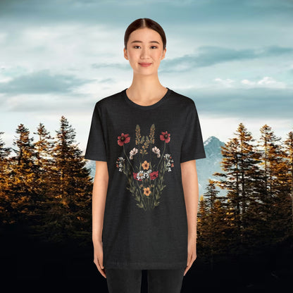 Wildflowers Minimalistic Soft T-Shirt | Effortlessly Stylish Branch and Stick