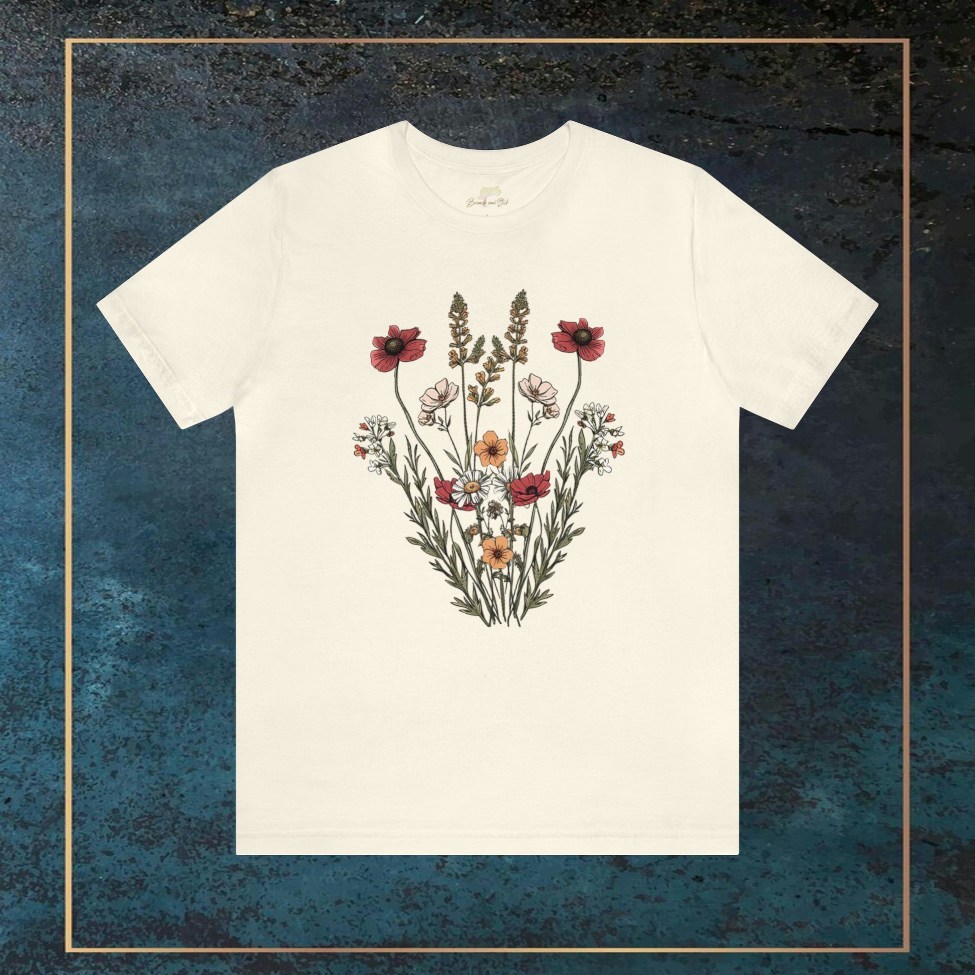 Wildflowers Minimalistic Soft T-Shirt | Effortlessly Stylish Branch and Stick