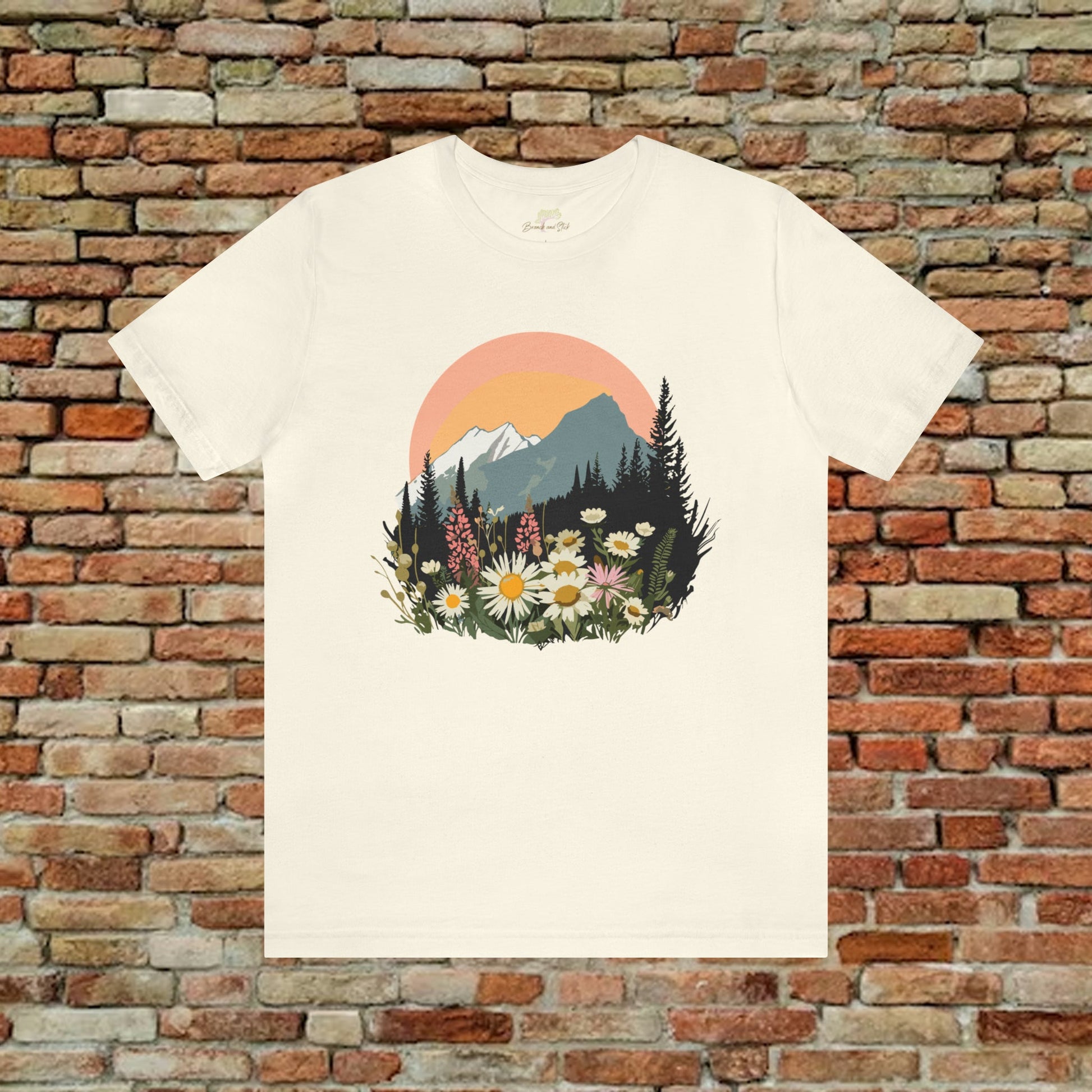 Wildflowers and Mountains Multicolor Unisex Tee | Branch and Stick Branch and Stick