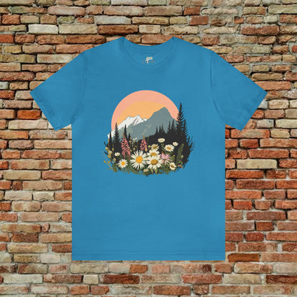 Wildflowers and Mountains Multicolor Unisex Tee | Branch and Stick Branch and Stick