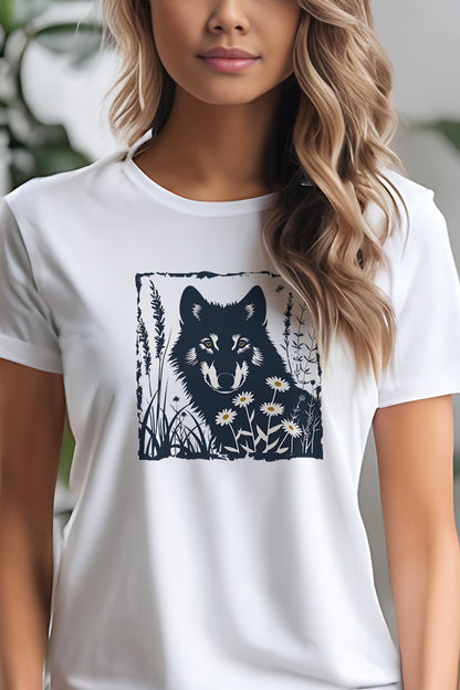 Wolf and Daisies Unisex Jersey Tee | Embrace Your Wild Side Branch and Stick