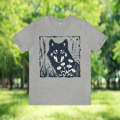 Wolf and Daisies Unisex Jersey Tee | Embrace Your Wild Side Branch and Stick