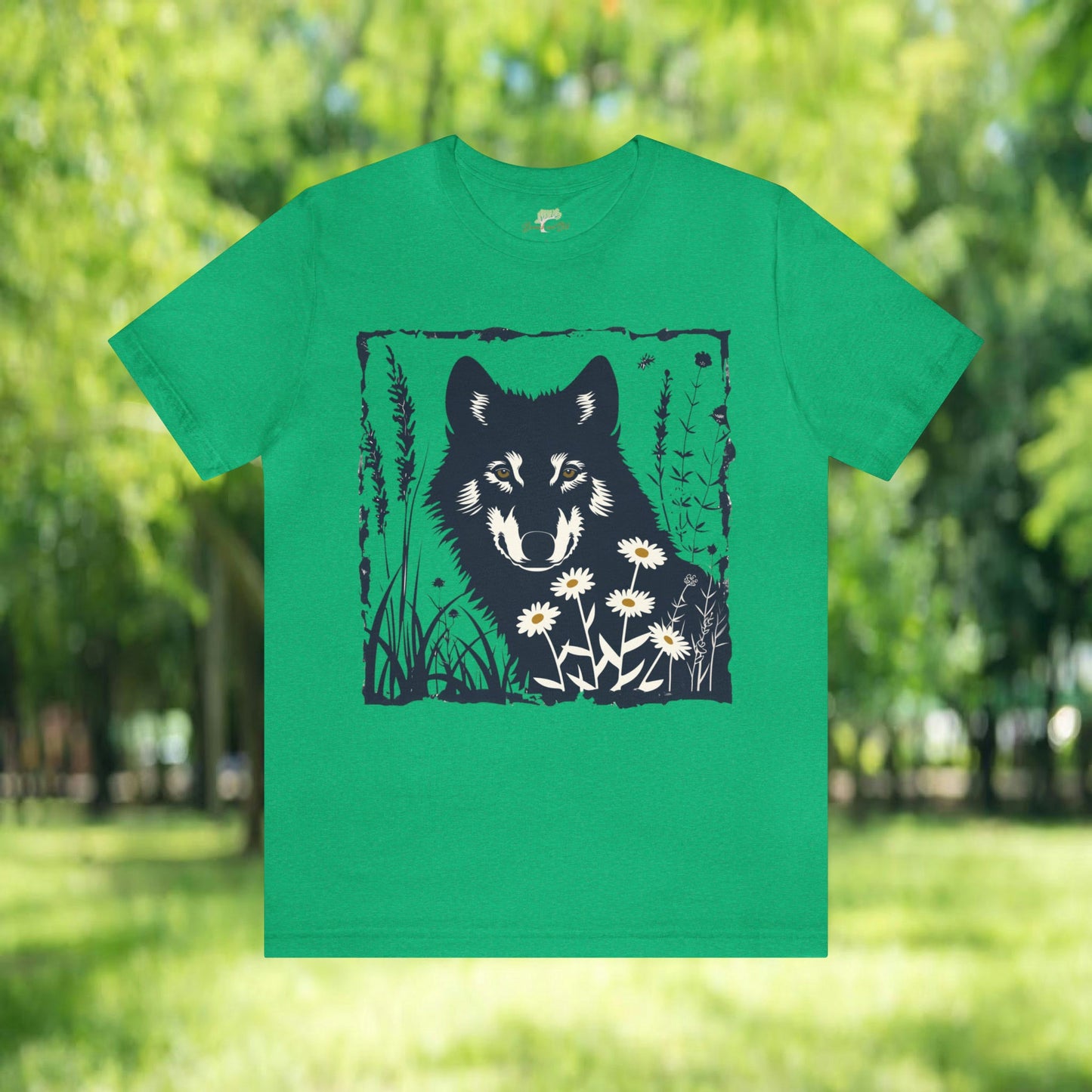 Wolf and Daisies Unisex Jersey Tee | Embrace Your Wild Side Branch and Stick