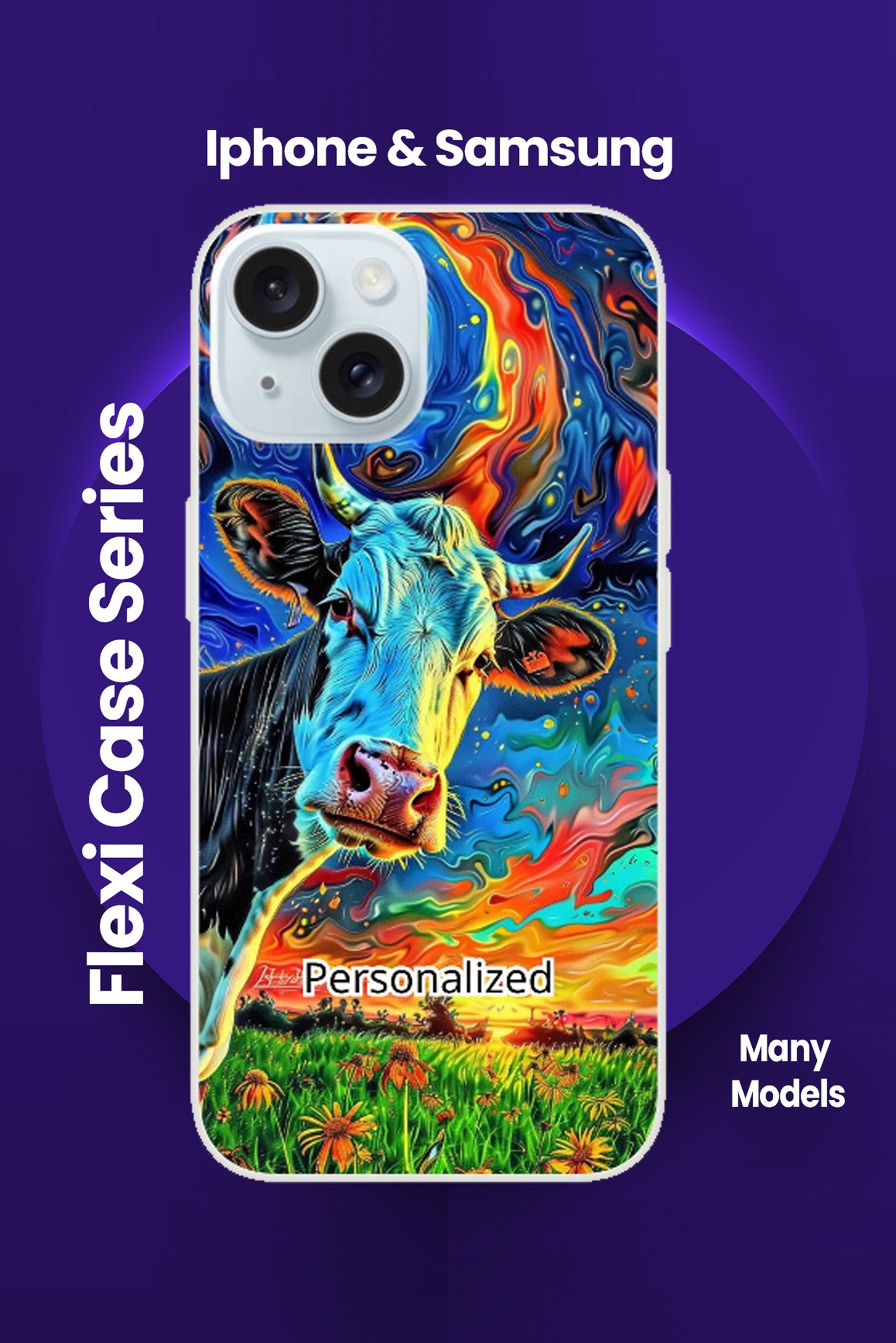 Flexi Cow Days Meet Phone Case - Iphone and Samsungs Many Models