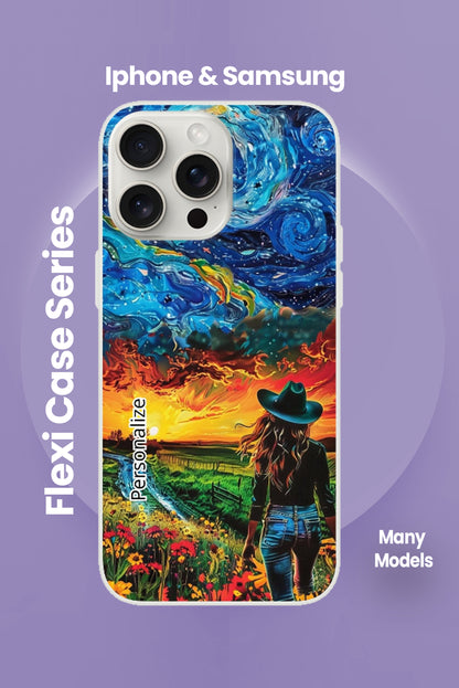 Flexi Cowgirl in Field Phone Case - Iphone and Samsung Many Models