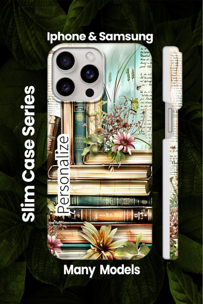 Slim Books and Wildflowers Phone Case for Iphone's and Samsung's models